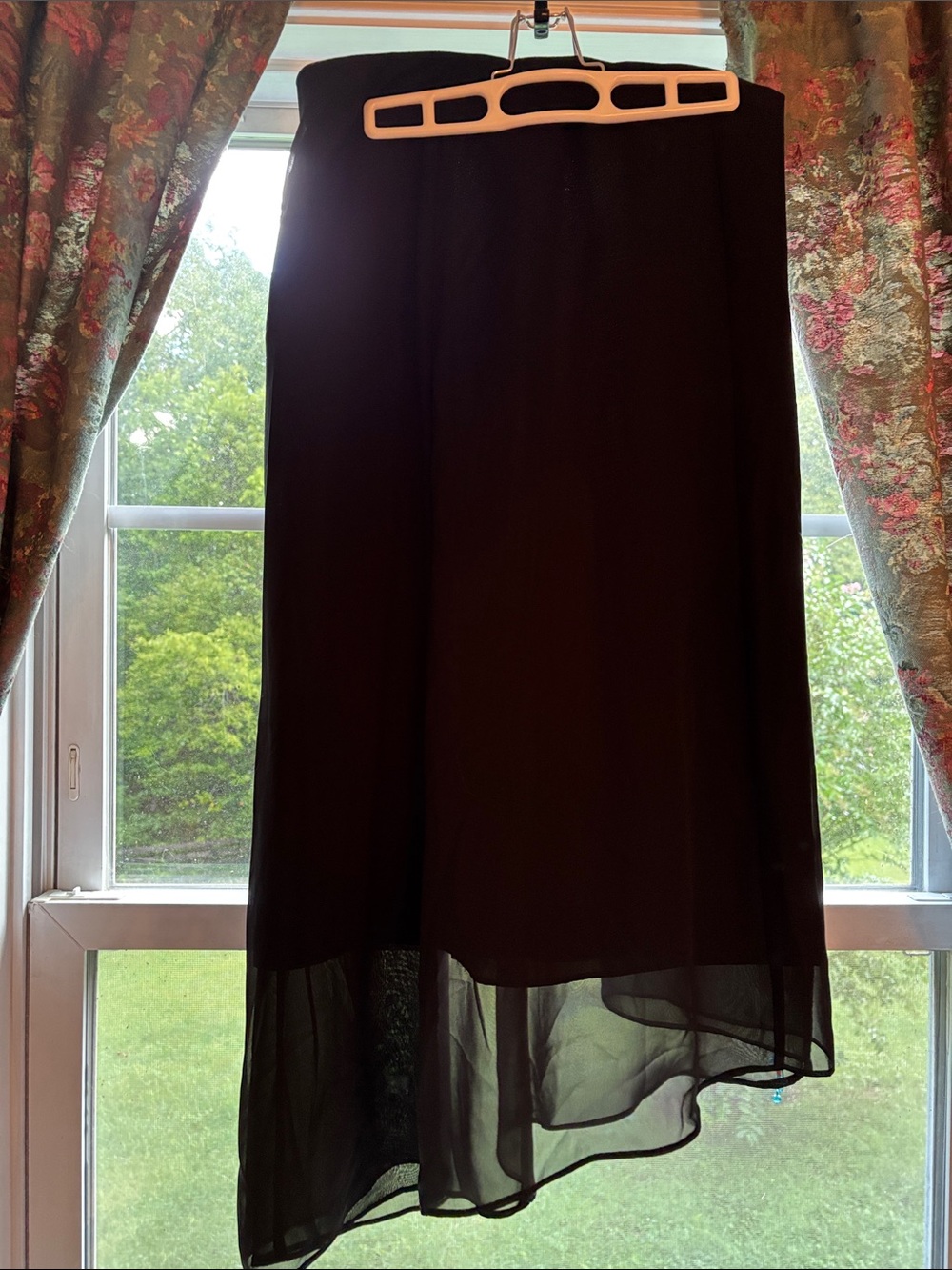 Investments Black Sheer High-Low Skirt